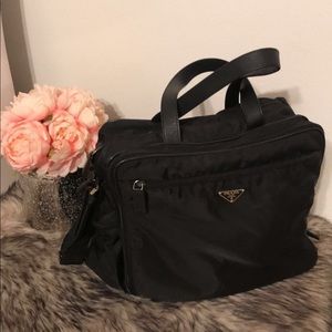 Prada black diaper bag